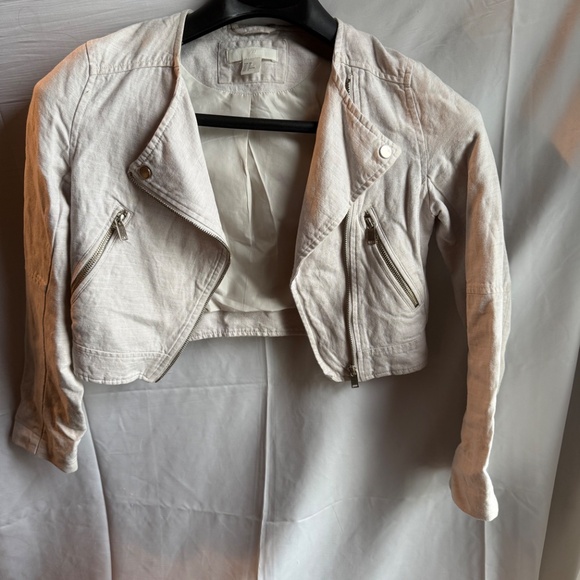 Light-beige, cropped / moto-style jacket from H&M - Picture 5 of 6